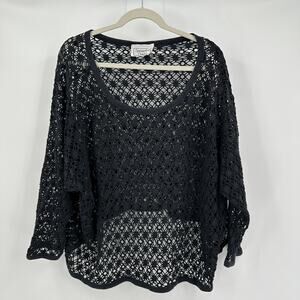 Samantha Davis Womens Beachy Sweater One Size Open Weave Crochet Resort‎